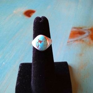Vintage sterling silver and turquoise ring